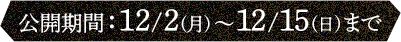 公開期間：12/2(月)～12/15(日)まで